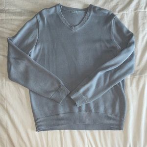 John Galt Light Blue Nikki V-Neck Oversized Sweater